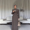 Temperament Shoulder-pad Long Wool Coat