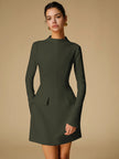 Solid Color Slim Fit Long Sleeve Bodycon Dress