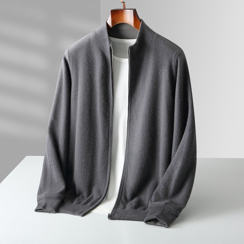 Autumn And Winter Double-sided Thickened Zipper Wool Cardigan