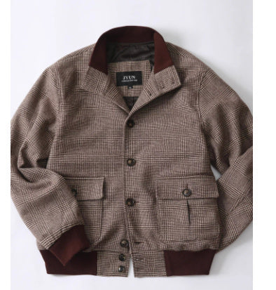 Tweed Stand-collar Single-breasted Light Luxury Retro Slim-fit Coat