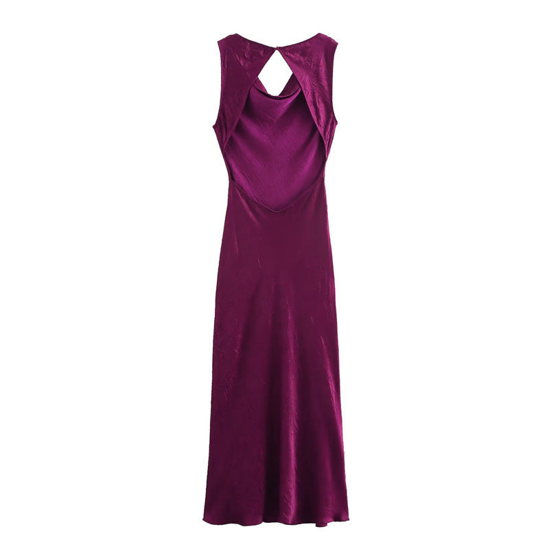 Sleeveless V-neck Slim Long Dress For Women