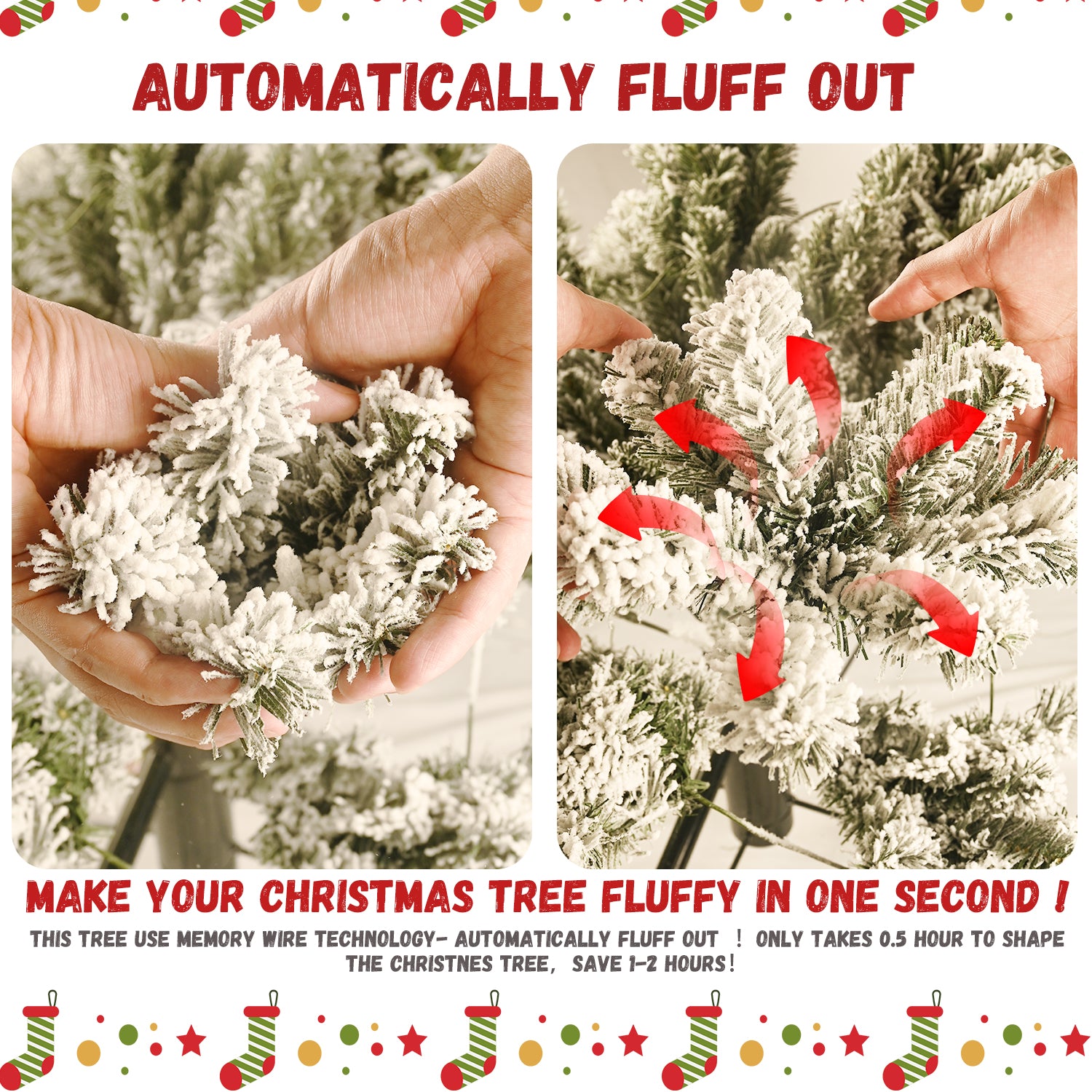 Pre-Lit Snow Flake Christmas Tree