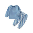 Boys And Girls Clothes Set Sweatshirt Tops Long Striped Pants Pajamas outfit 3-18 Months