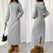 Casual Long Sleeve Drawstring Hoodie Dress
