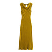 Sleeveless V-neck Slim Long Dress For Women