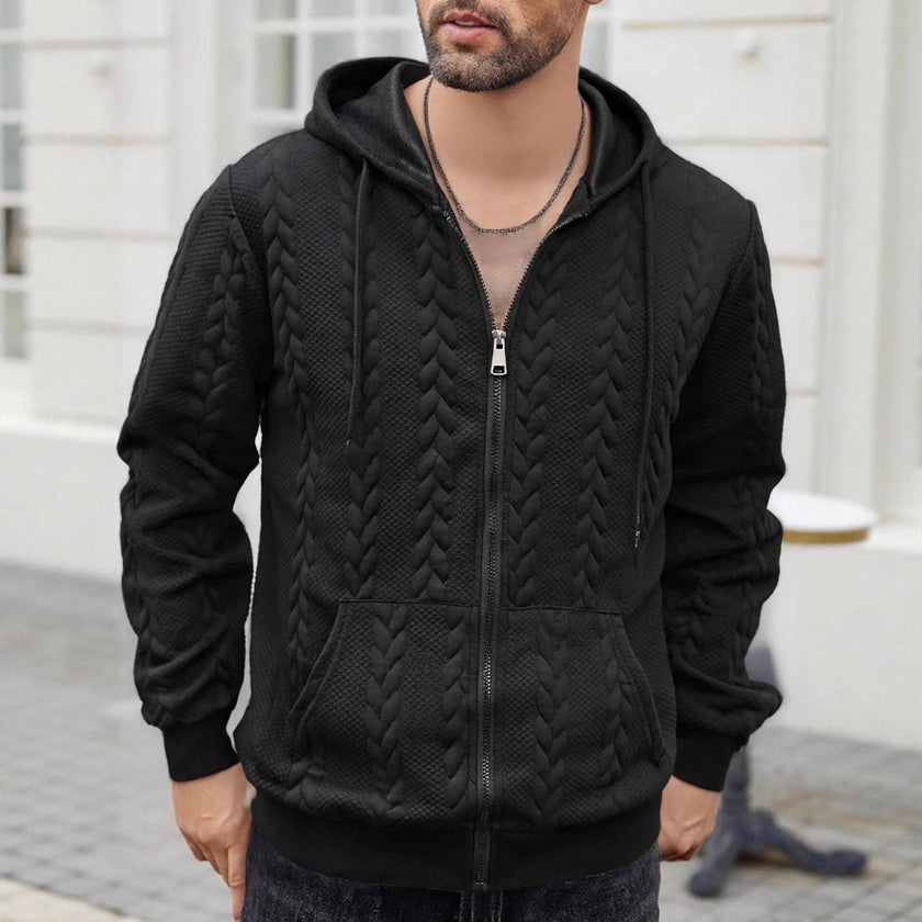 Patterned Casual Hoodie