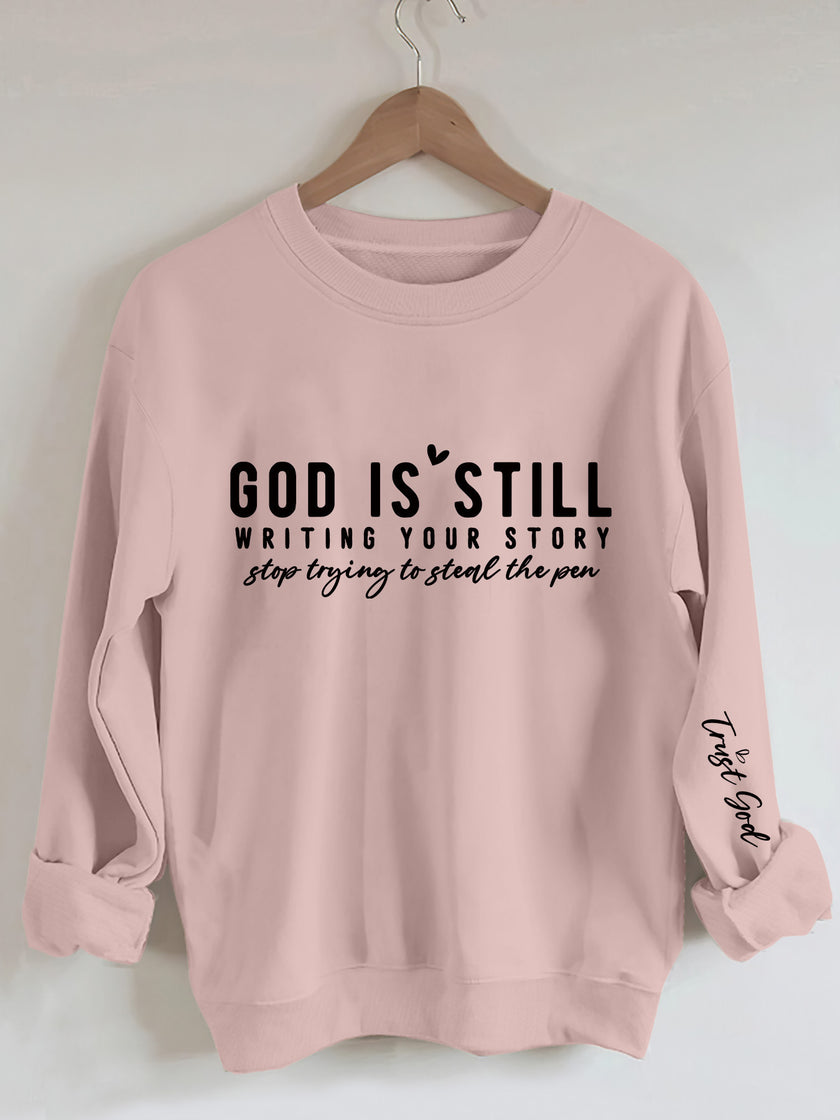 Vibrant Letter Print Crew Neck Sweatshirt Soft