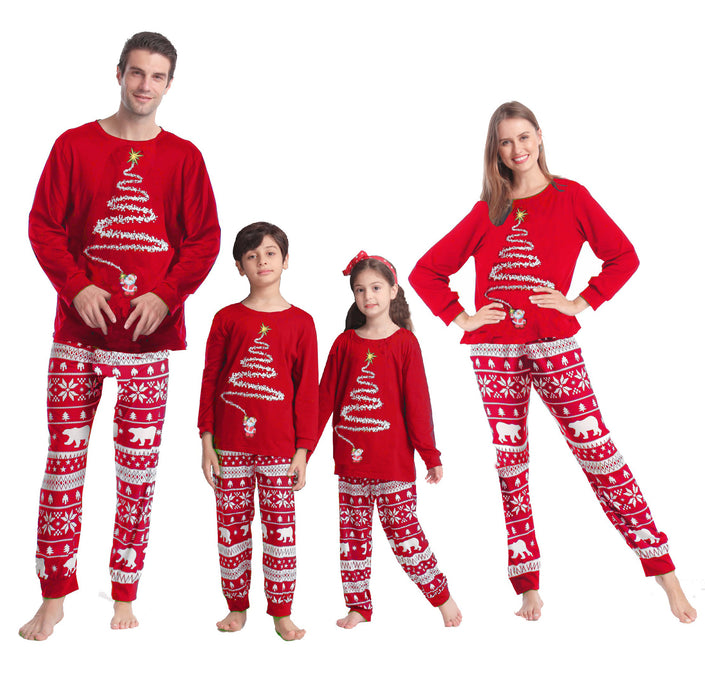 Christmas Tree Printed Pajamas Set