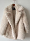 Notched Collar Mid-Length Fur Coat
