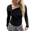 Spicy Irregular Knot Long Sleeve Top