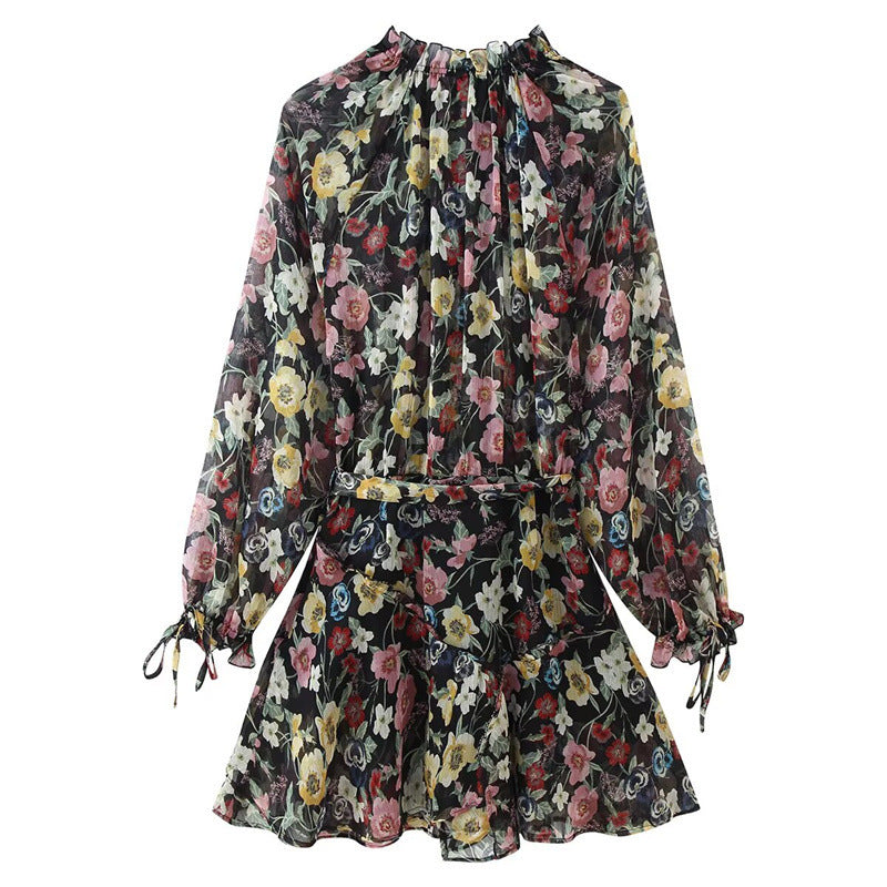 Women's Fashion Simple Floral Print Dress