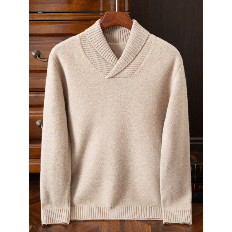 Men's Collar Wool Pullover Sweater