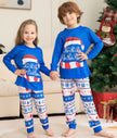 Family Matching Print Top And Plaid Pajamas Sets Xmas