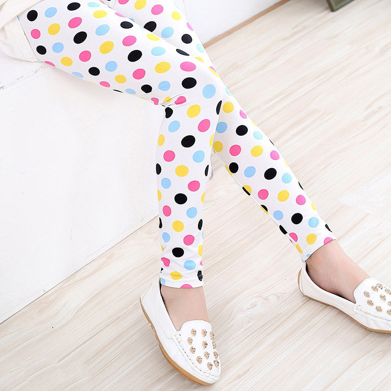 Girls' Polka Dot & Print Designs Leggings