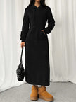 Casual Long Sleeve Drawstring Hoodie Dress