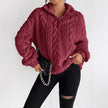 Double-sided Plush Latte Art Casual Zipper Pullover Top