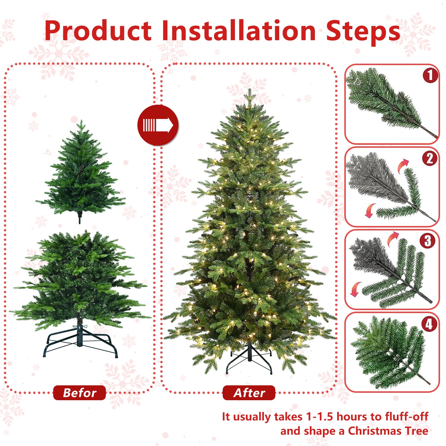 Pre-Lit PVC Christmas Tree