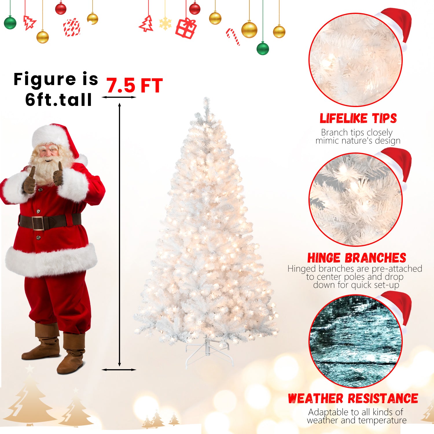 Pre-Lit Brilliant White Christmas Tree