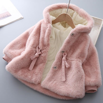 Baby Girl Winter Velvet Furs Jacket