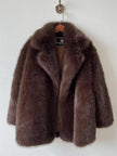 Notched Collar Mid-Length Fur Coat