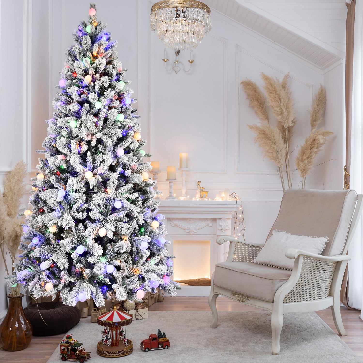 Pre-Lit Snow Flake Christmas Tree