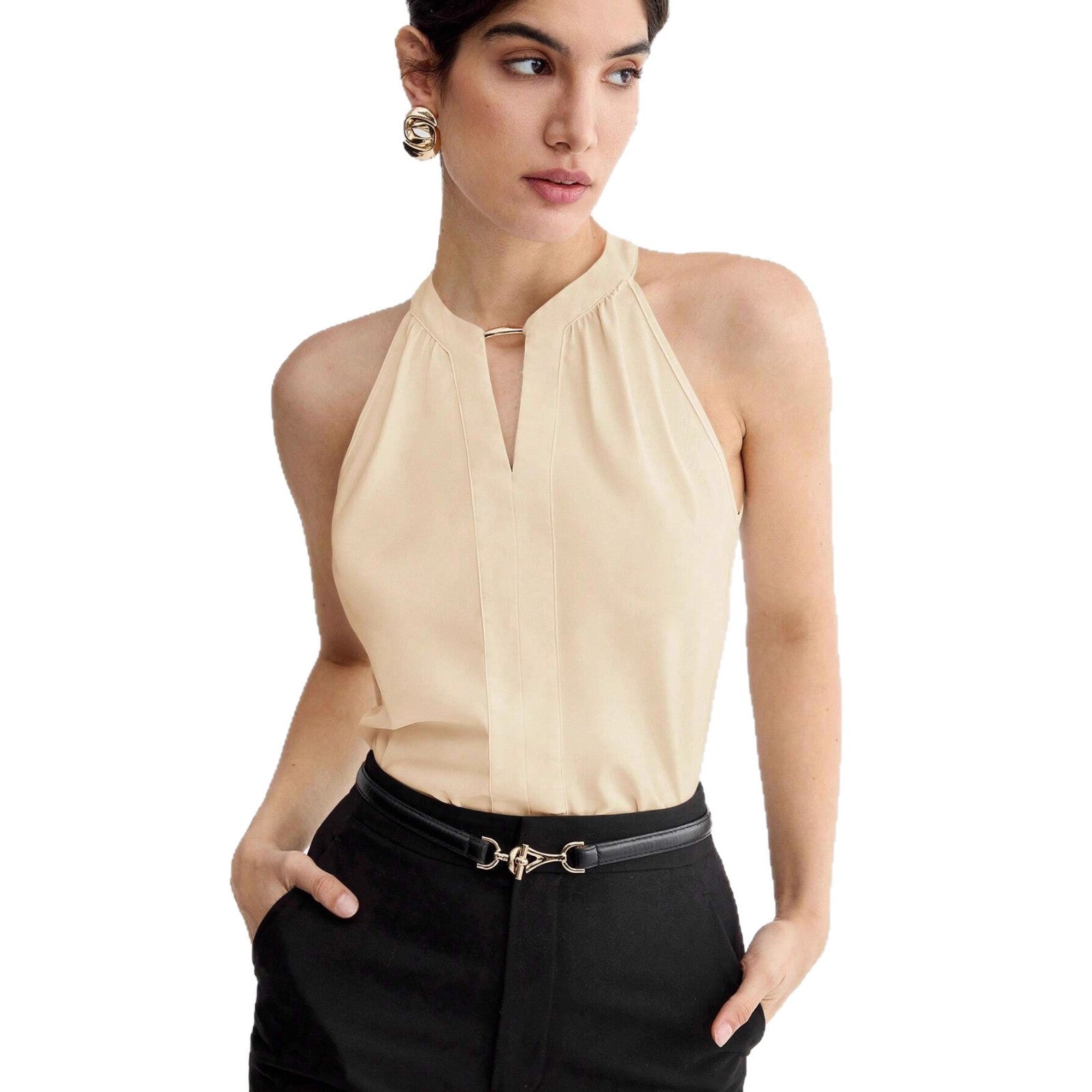 Sleeveless Halter Neck Top