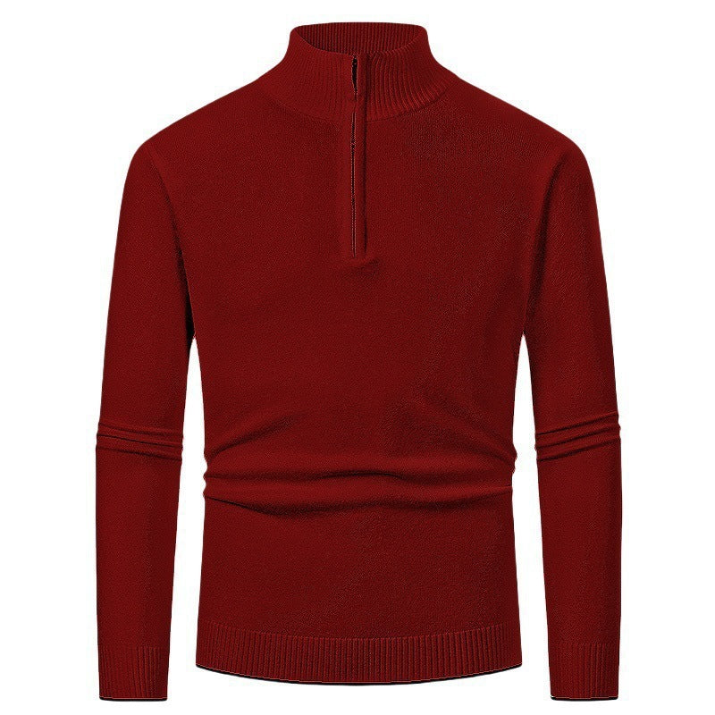 Men's Half Zipper Polo Long Sleeve Sweater