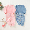 Boys And Girls Clothes Set Sweatshirt Tops Long Striped Pants Pajamas outfit 3-18 Months