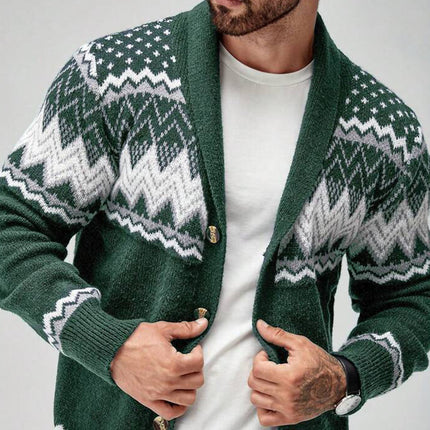 American Solid Long-sleeved Knitted Cardigan