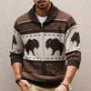 Men's Retro Jacquard Knit Sweater For Autumn And Winter