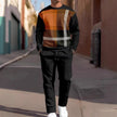 Men's Casual Sporty Round Neck Sweatshirt And Pants Two-piece Set
