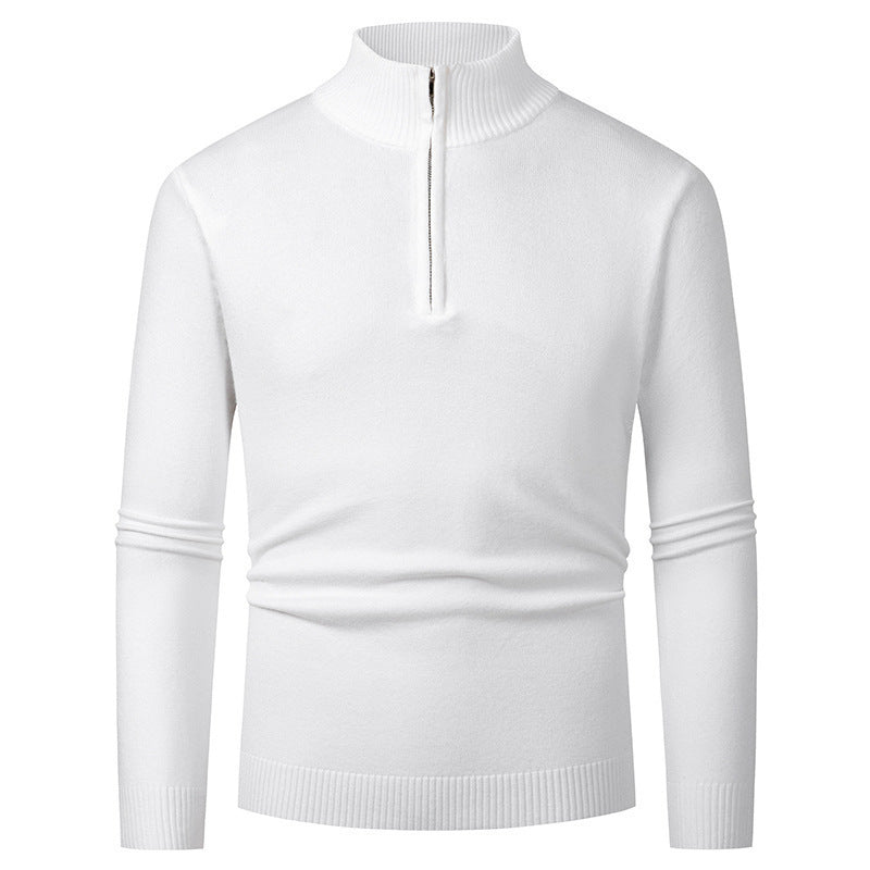 Men's Half Zipper Polo Long Sleeve Sweater