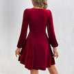 A Line Long Sleeve Velvet Party Dress
