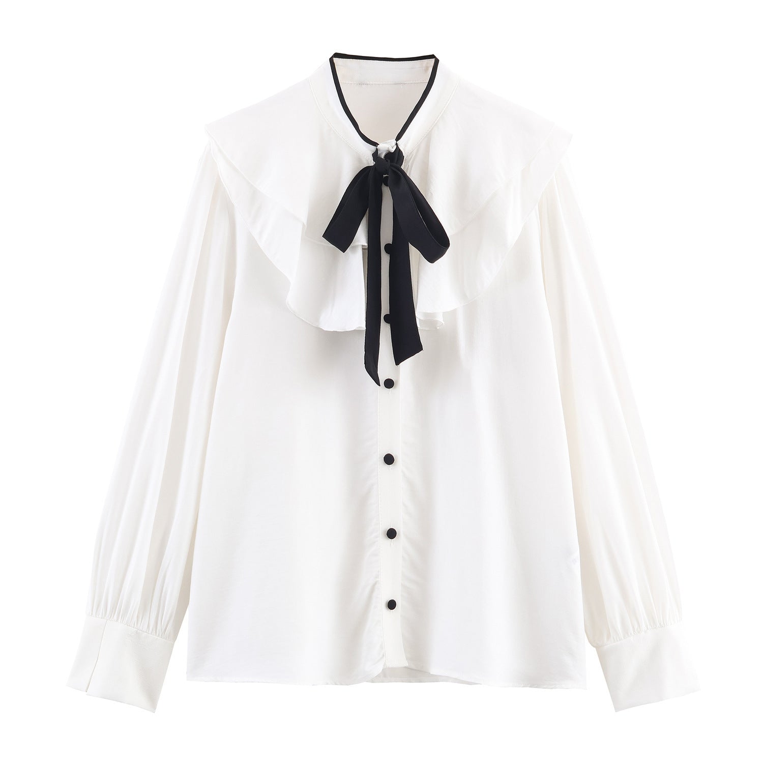 Women's Color-block Bow Layered Decorative Shirt