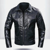 Leather Turn-Down Collar Casual Long Sleeve Jacket