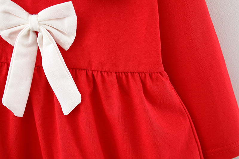 Baby collar Striped Long-sleeved dress