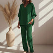 Long-Sleeve Knitted 2-piece Set Lounge Set