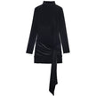 Velvet Short Fashion Belt Dress, Elegant Bodycon Mini Skirt For Women