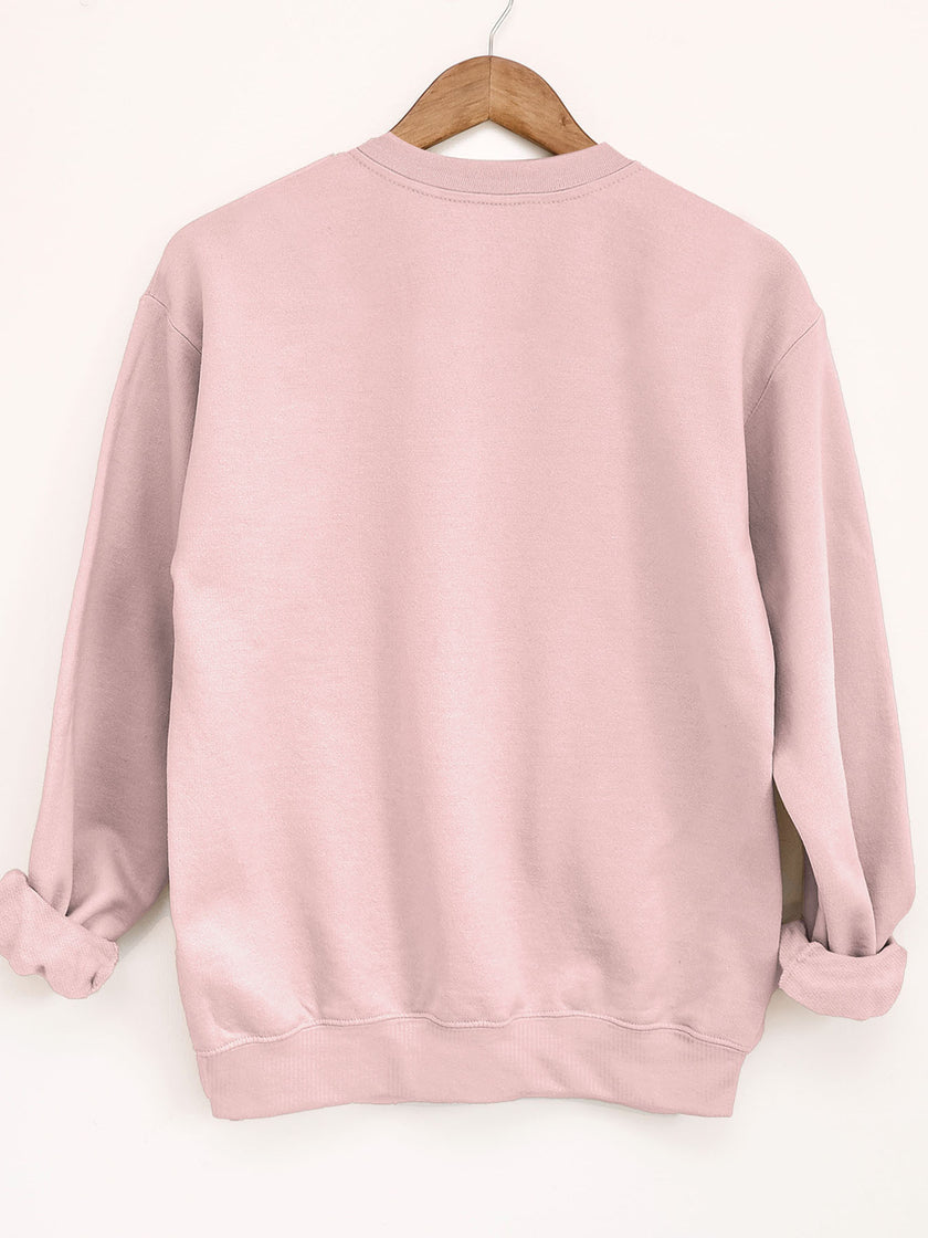 Vibrant Letter Print Crew Neck Sweatshirt Soft