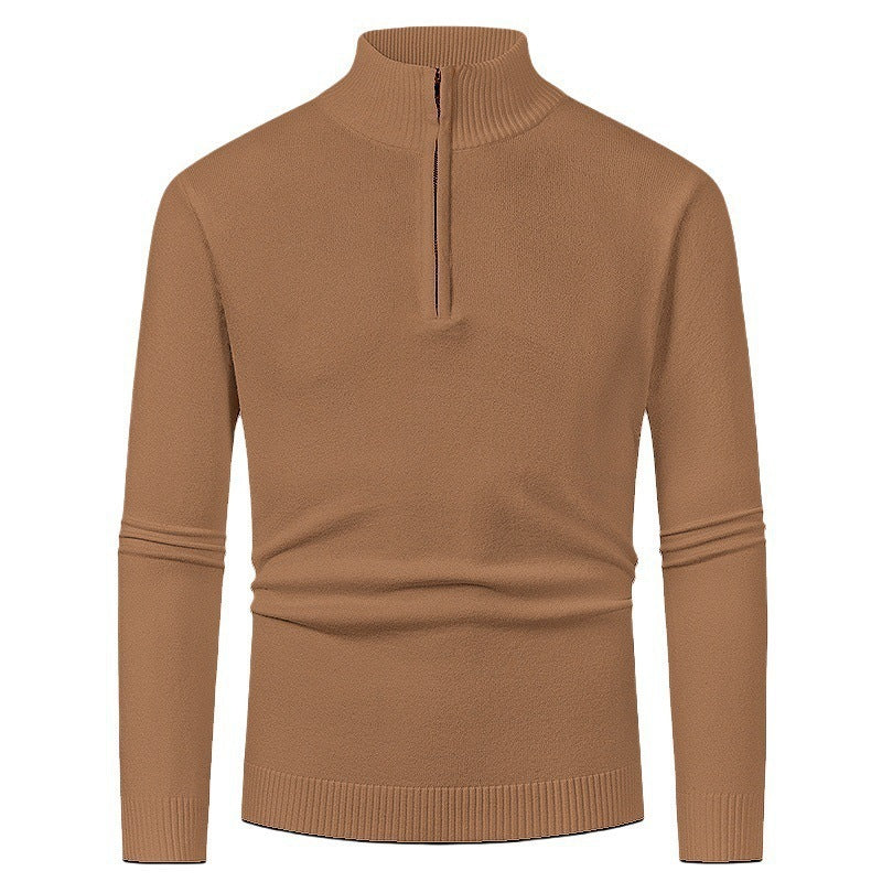 Men's Half Zipper Polo Long Sleeve Sweater