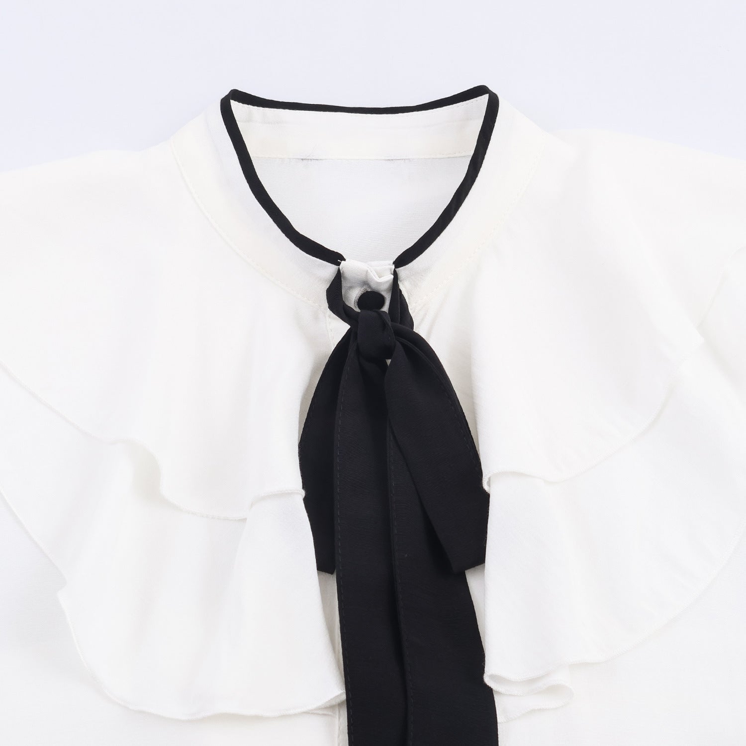 Women's Color-block Bow Layered Decorative Shirt