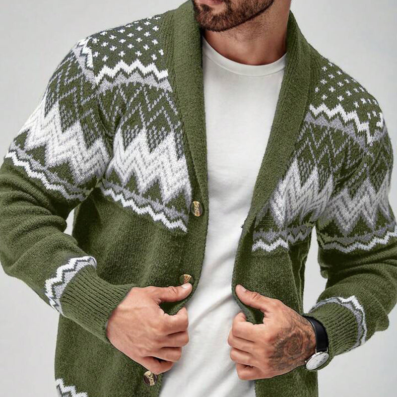 American Solid Long-sleeved Knitted Cardigan