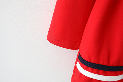 Baby collar Striped Long-sleeved dress