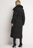 Belted Knee-length Down Jacket
