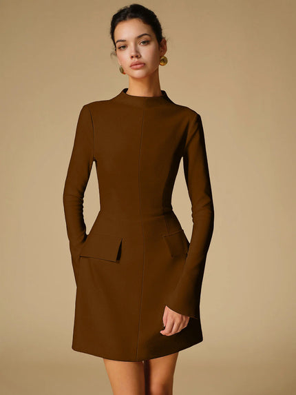Solid Color Slim Fit Long Sleeve Bodycon Dress