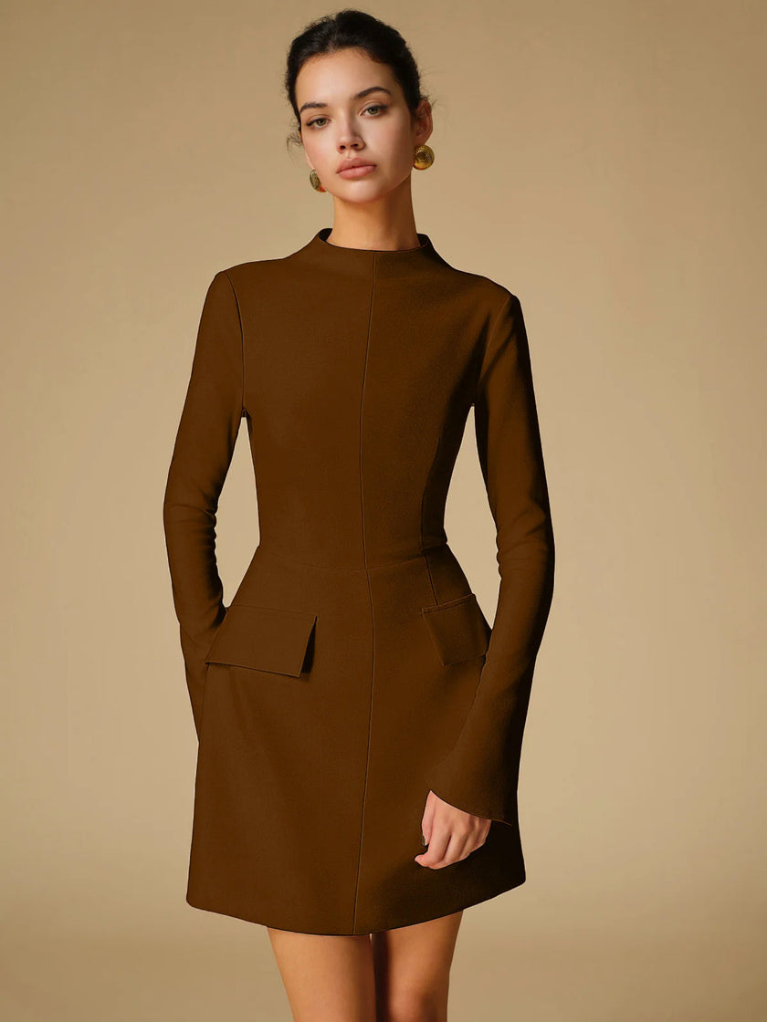 Solid Color Slim Fit Long Sleeve Bodycon Dress