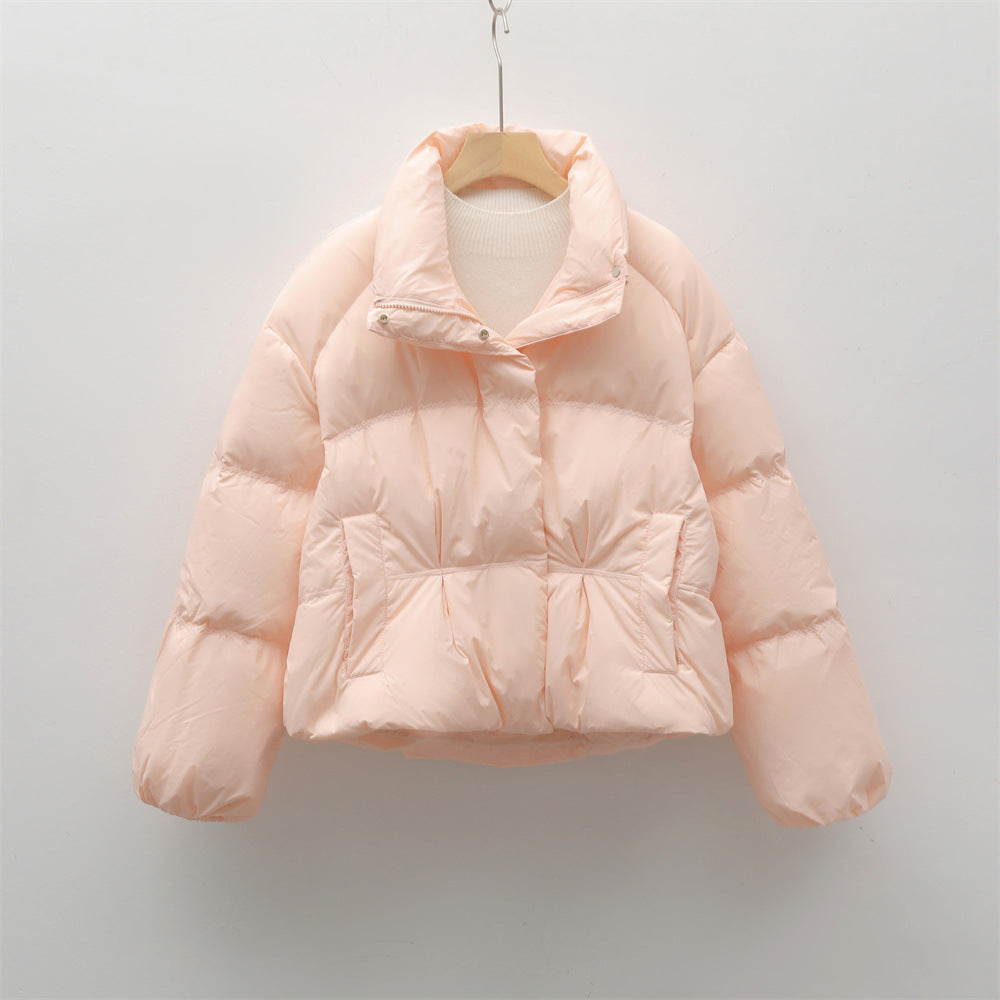 Solid Color Simple Down Jacket For Women