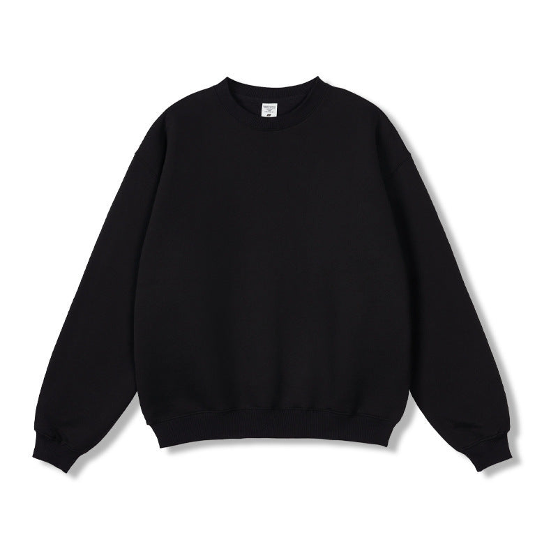 Men's Solid Color Fleece-lined Jumper