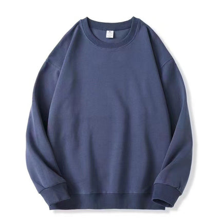Men's Solid Color Fleece-lined Jumper