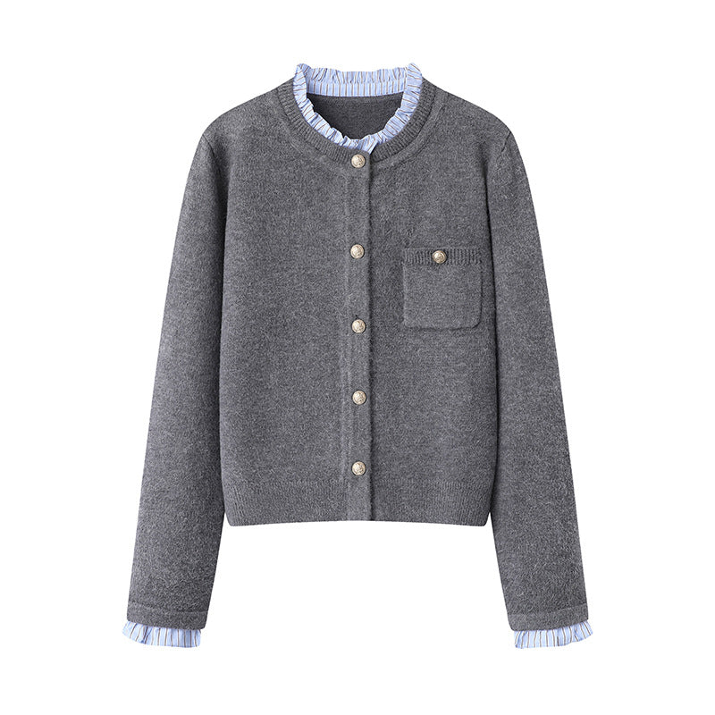 Women's Pleated Lace Collar Jacket